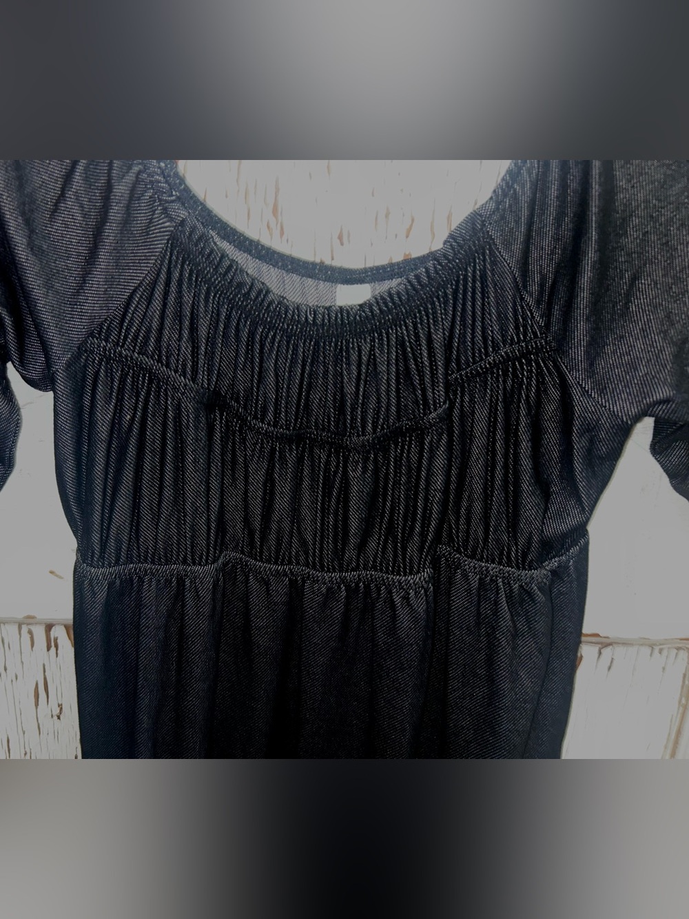 Boho Black Uncle Frank Peasant-Style Mini with Gold Embroidered - Picture 4 of 10